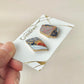 Imari Ware Kintsugi Titanium Earrings Gold Carnelian