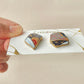 Imari Ware Kintsugi Titanium Earrings Gold Carnelian