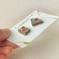 Imari Ware Kintsugi Titanium Earrings Gold Carnelian