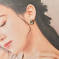 Imari Ware Kintsugi Titanium Earrings Gold Carnelian