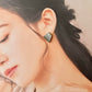 Imari Ware Kintsugi Titanium Earrings Gold Carnelian