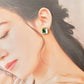Imari Ware Kintsugi Titanium Earrings Gold Carnelian