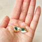 Imari Ware Kintsugi Titanium Earrings Gold Carnelian