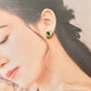Imari Ware Kintsugi Titanium Earrings Gold Carnelian