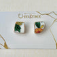 Imari Ware Kintsugi Titanium Earrings Gold Carnelian