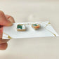 Imari Ware Kintsugi Titanium Earrings Gold Carnelian