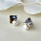Imari Ware Kintsugi Titanium Earrings Gold Carnelian