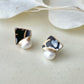 Imari Ware Kintsugi Titanium Earrings Gold Carnelian