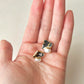 Imari Ware Kintsugi Titanium Earrings Gold Carnelian