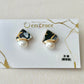 Imari Ware Kintsugi Titanium Earrings Gold Carnelian