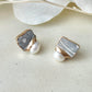 Imari Ware Kintsugi Titanium Earrings Gold Carnelian