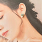 Imari Ware Kintsugi Titanium Earrings Gold Carnelian