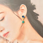 Imari Ware Kintsugi Titanium Earrings Gold Carnelian