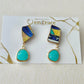 Imari Ware Kintsugi Titanium Earrings Gold Carnelian