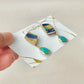 Imari Ware Kintsugi Titanium Earrings Gold Carnelian