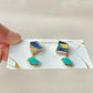 Imari Ware Kintsugi Titanium Earrings Gold Carnelian