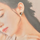 Imari Ware Kintsugi Titanium Earrings Gold Carnelian