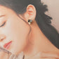 Imari Ware Kintsugi Titanium Earrings Gold Carnelian