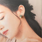 Imari Ware Kintsugi Titanium Earrings Gold Carnelian