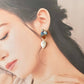 Imari Ware Kintsugi Titanium Earrings Gold Carnelian