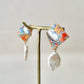 Imari Ware Kintsugi Titanium Earrings Gold Carnelian