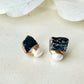 Imari Ware Kintsugi Titanium Earrings Gold Carnelian