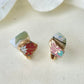 Imari Ware Kintsugi Titanium Earrings Gold Carnelian