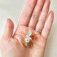 Imari Ware Kintsugi Titanium Earrings Gold Carnelian