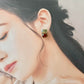 Imari Ware Kintsugi Titanium Earrings Gold Carnelian