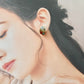 Imari Ware Kintsugi Titanium Earrings Gold Carnelian