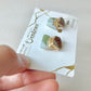 Imari Ware Kintsugi Titanium Earrings Gold Carnelian