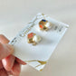 Imari Ware Kintsugi Titanium Earrings Gold Carnelian