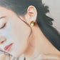 Imari Ware Kintsugi Titanium Earrings Gold Carnelian