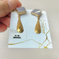 京焼　金継ぎ　サージカルステンレスピアス　紫　揺れる　 伝統工芸　＃203