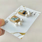 Imari Ware Kintsugi Titanium Earrings Gold Carnelian