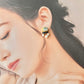 Imari Ware Kintsugi Titanium Earrings Gold Carnelian