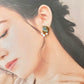 Imari Ware Kintsugi Titanium Earrings Gold Carnelian