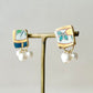 Imari Ware Kintsugi Titanium Earrings Gold Carnelian