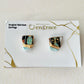 Imari Ware Kintsugi Titanium Earrings Gold Carnelian
