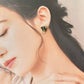 Imari Ware Kintsugi Titanium Earrings Gold Carnelian