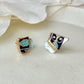 Imari Ware Kintsugi Titanium Earrings Gold Carnelian