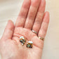 Imari Ware Kintsugi Titanium Earrings Gold Carnelian