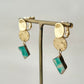 Imari Ware Kintsugi Titanium Earrings Gold Carnelian