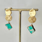Imari Ware Kintsugi Titanium Earrings Gold Carnelian
