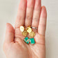 Imari Ware Kintsugi Titanium Earrings Gold Carnelian