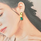 Imari Ware Kintsugi Titanium Earrings Gold Carnelian