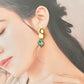 Imari Ware Kintsugi Titanium Earrings Gold Carnelian