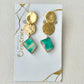 Imari Ware Kintsugi Titanium Earrings Gold Carnelian
