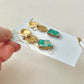 Imari Ware Kintsugi Titanium Earrings Gold Carnelian