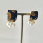Imari Ware Kintsugi Titanium Earrings Gold Carnelian